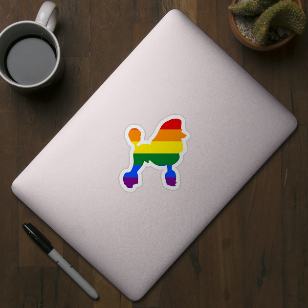 Rainbow Poodle Pride - Pride Month - LGBT Gifts - Pride Flag Poodle by Yesteeyear
